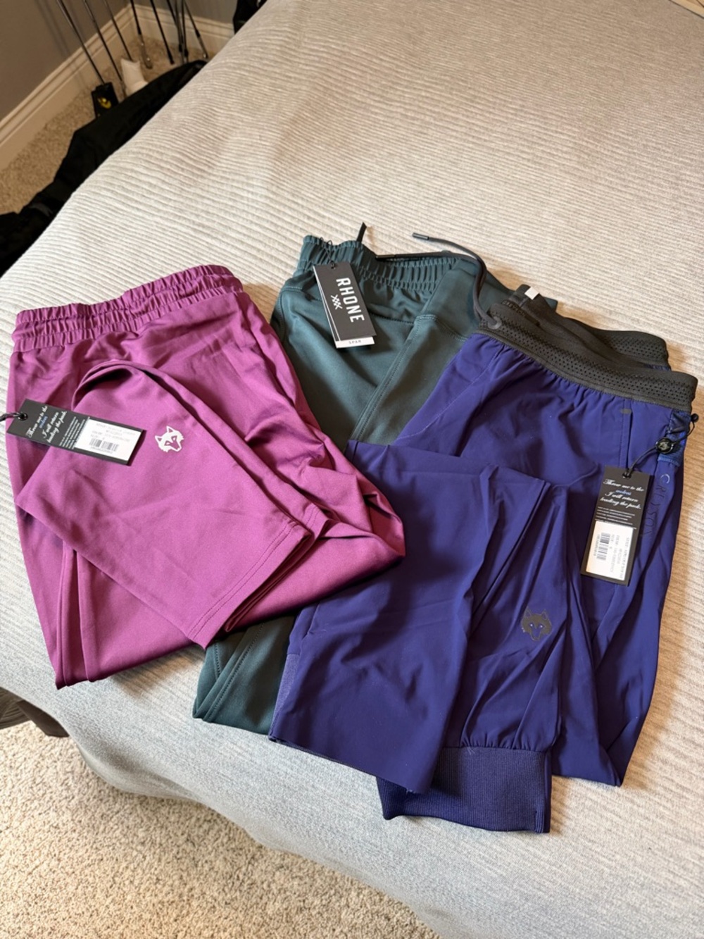 Rhone and Greyson Men's Joggers - Plum, Teal, Deep Purple